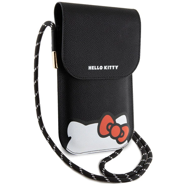 Hello Kitty odinis dėklas krepšys Hiding Kitty Cord (HKOWBPSCKEK) juodos spalvos aprašymas - Prekės nuotrauka