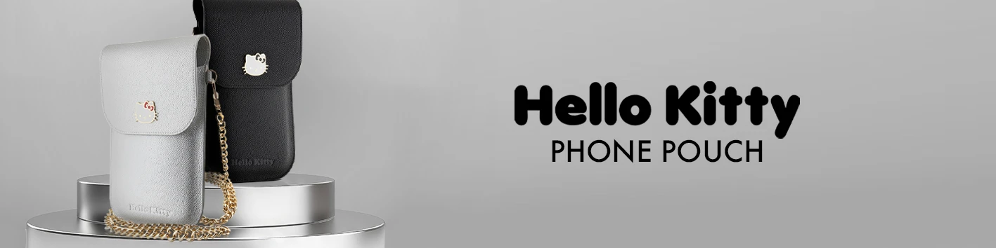 Hello Kitty odinis dėklas krepšys Metal Logo Chain (HKOWBPGHDLMK) juodos spalvos aprašymas - Prekės nuotrauka