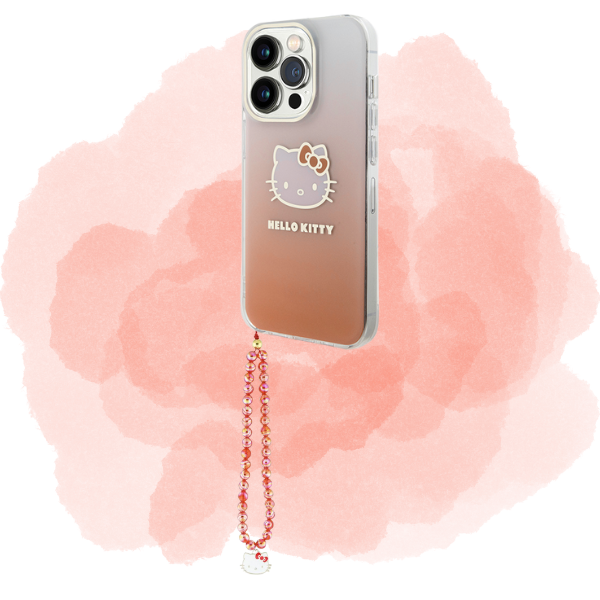 Hello Kitty perlų pakabukas telefonui su Kitty galvute, raudonas aprašymas - Prekės nuotrauka