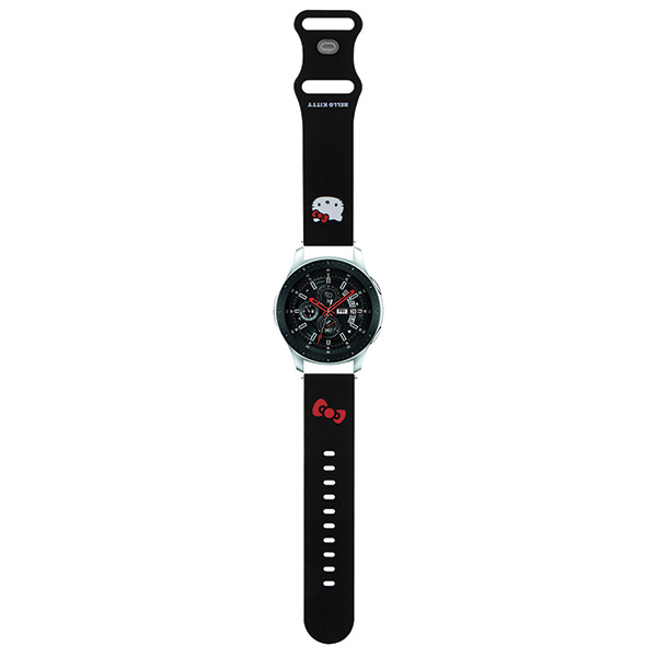 Hello Kitty universali apyrankė HKUWLSCHBLK silikoninė su Kitty galvute, juodos spalvos, 22mm aprašymas - Prekės nuotrauka