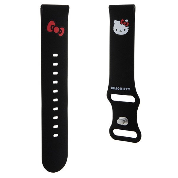 Hello Kitty universali apyrankė HKUWLSCHBLK silikoninė su Kitty galvute, juodos spalvos, 22mm aprašymas - Prekės nuotrauka