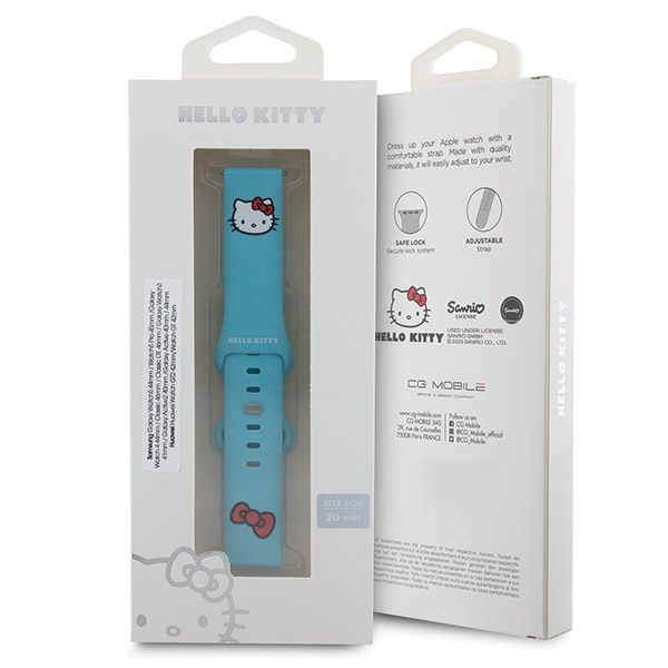 Hello Kitty universali apyrankė HKUWMSCHBLB silikoninė Kitty Head mėlyna 20mm aprašymas - Prekės nuotrauka