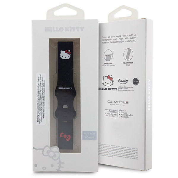 Hello Kitty universali apyrankė HKUWMSCHBLK Silicone Kitty Head juodos spalvos 20mm aprašymas - Prekės nuotrauka
