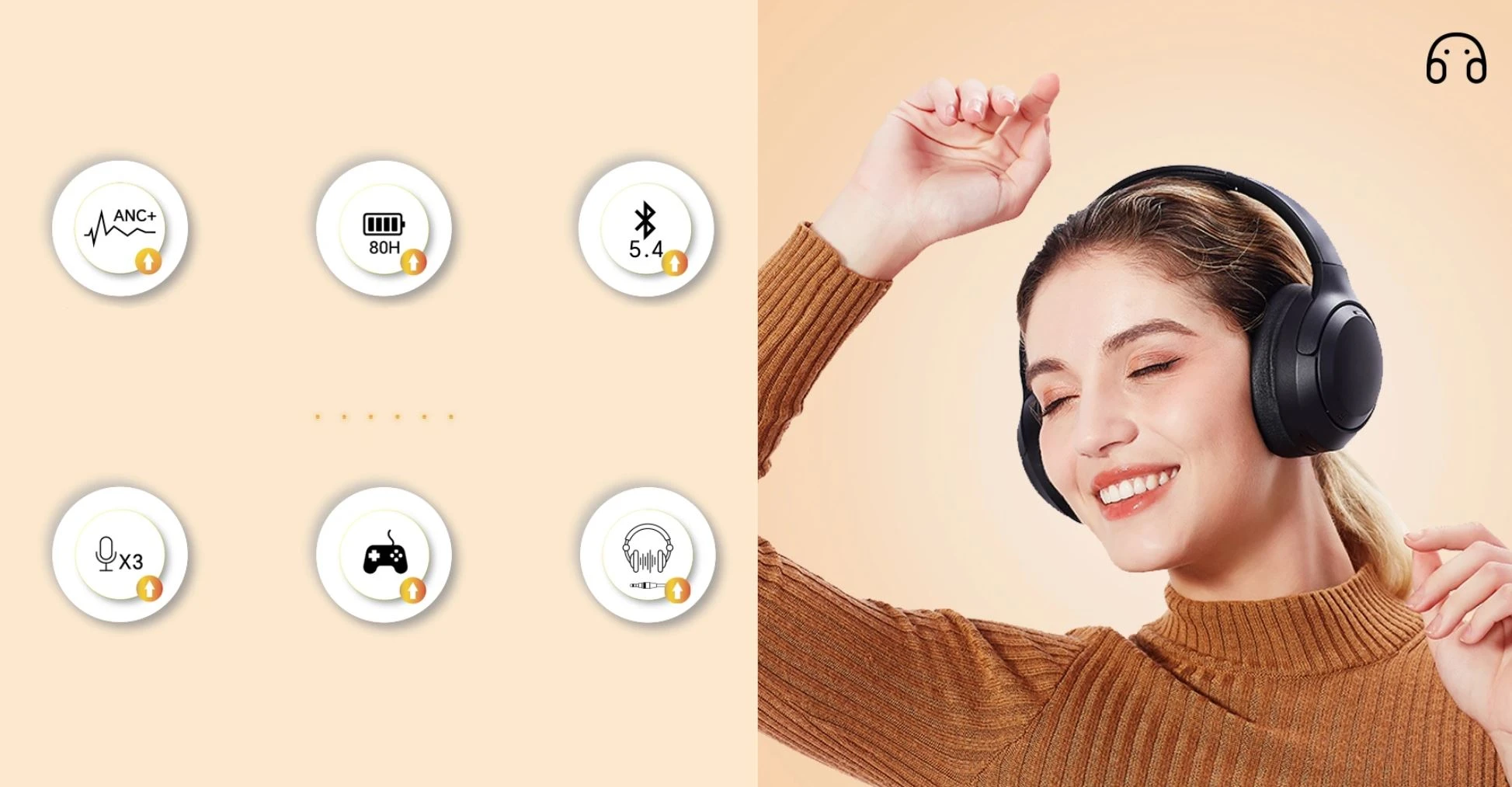 HONOR CHOICE Ausinės Pro baltos spalvos aprašymas - Prekės nuotrauka