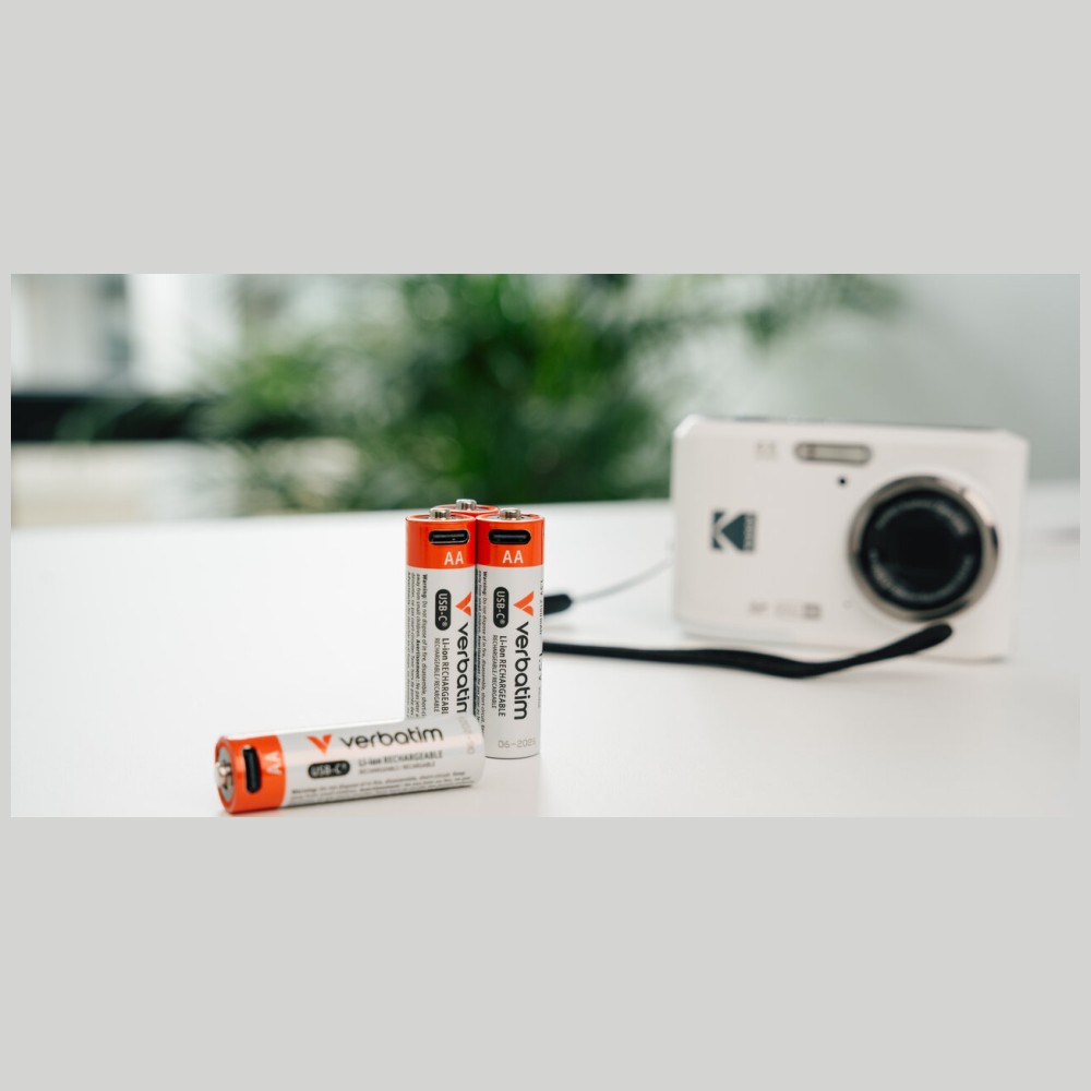 Įkraunamos AA USB-C baterijos Verbatim 4 vnt. 30249 aprašymas - Prekės nuotrauka