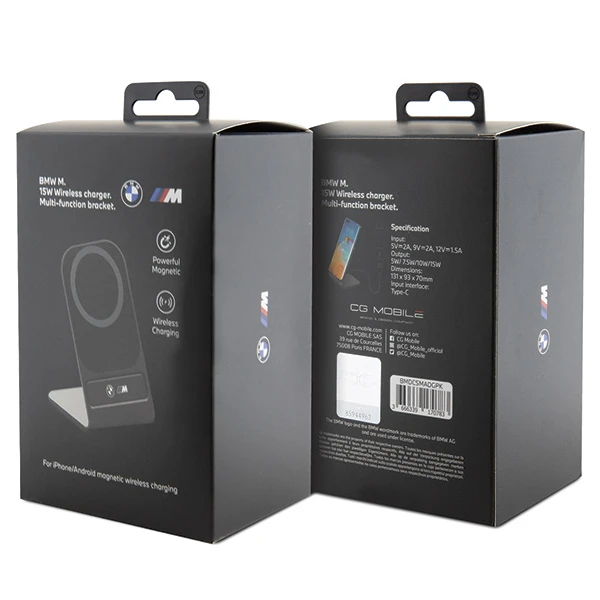 Indukcinis įkroviklis 15W BMW (BMDCSMADGPK) M Edition MagSafe juodos spalvos aprašymas - Prekės nuotrauka
