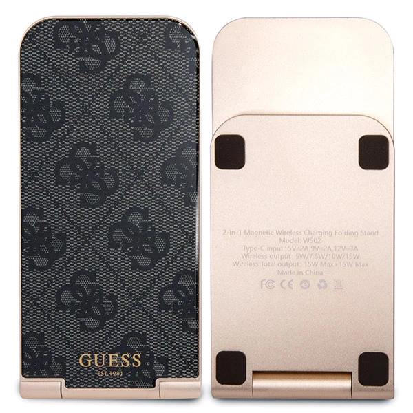 Indukcinis įkroviklis 15W sulenkiamas 2in1 Guess 4G Pattern MagSafe (GUDCFAL4PEGK) juodos spalvos aprašymas - Prekės nuotrauka Indukcinis įkroviklis 15W sulenkiamas 2in1 Guess 4G Pattern MagSafe (GUDCFAL4PEGK) juodos spalvos aprašymas - Prekės nuotrauka