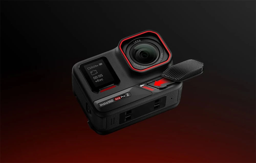 „Insta360 Ace Pro 2“ mikrofonas su apsauga nuo vėjo aprašymas - Prekės nuotrauka