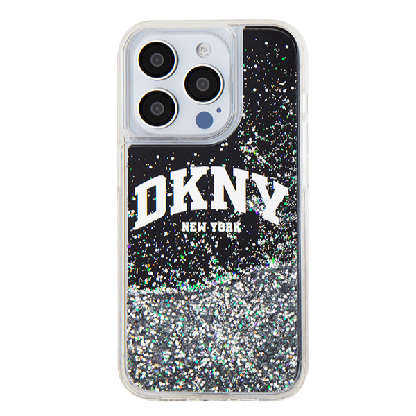 iPhone 13 Pro DKNY dėklas Liquid Glitter Big Logo (DKHCP13LLBNAEK) juodos spalvos aprašymas - Prekės nuotrauka