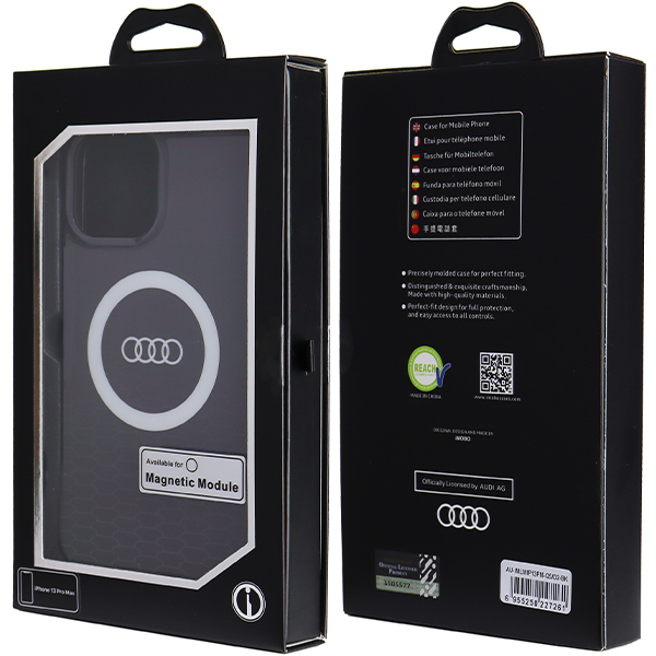 iPhone 13 Pro Max Audi IML Big Logo MagSafe (AU-IMLMIP13PM-Q5/D2-BK) dėklas, juodos spalvos aprašymas - Prekės nuotrauka