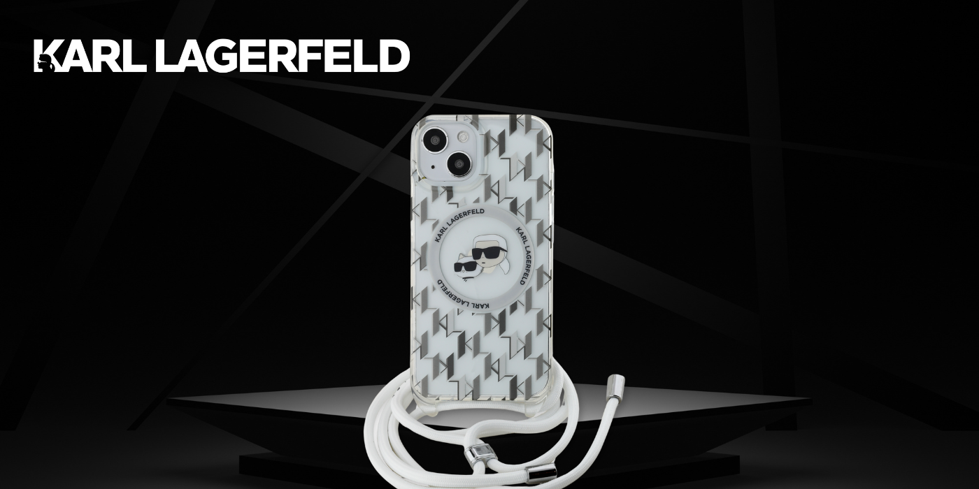 iPhone 15 Pro Max Karl Lagerfeld kietas dėklas IML Crossbody Monogram Karl & Choupette Head MagSafe (KLHMP15XHCKCKLCK) dėklas telefonui juodos spalvos aprašymas - Prekės nuotrauka