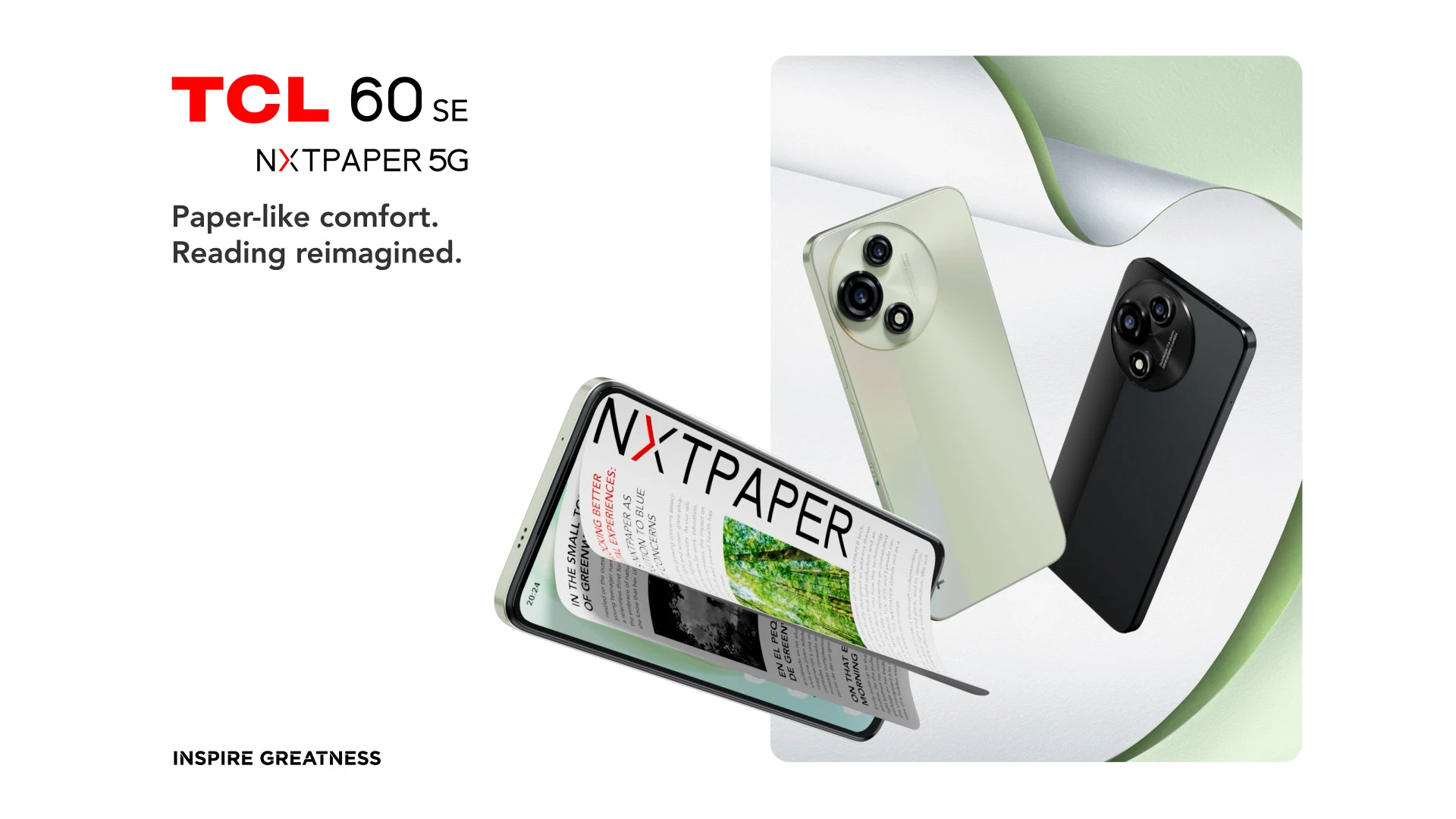 Išmanusis telefonas TCL 60SE Nxtpaper, 8/256 GB, Mint Žalias aprašymas - Prekės nuotrauka