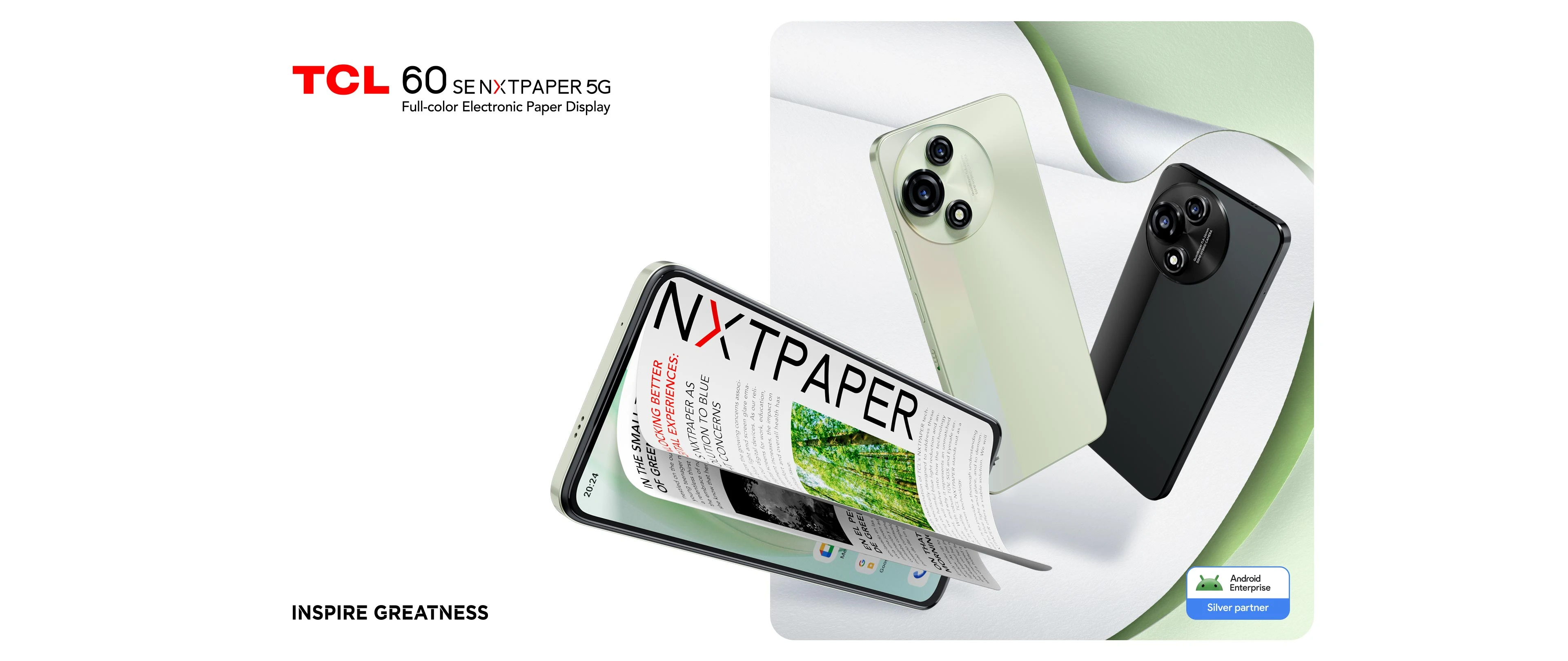 Išmanusis telefonas TCL 60SE Nxtpaper, 8/256 GB, Mint Žalias aprašymas - Prekės nuotrauka