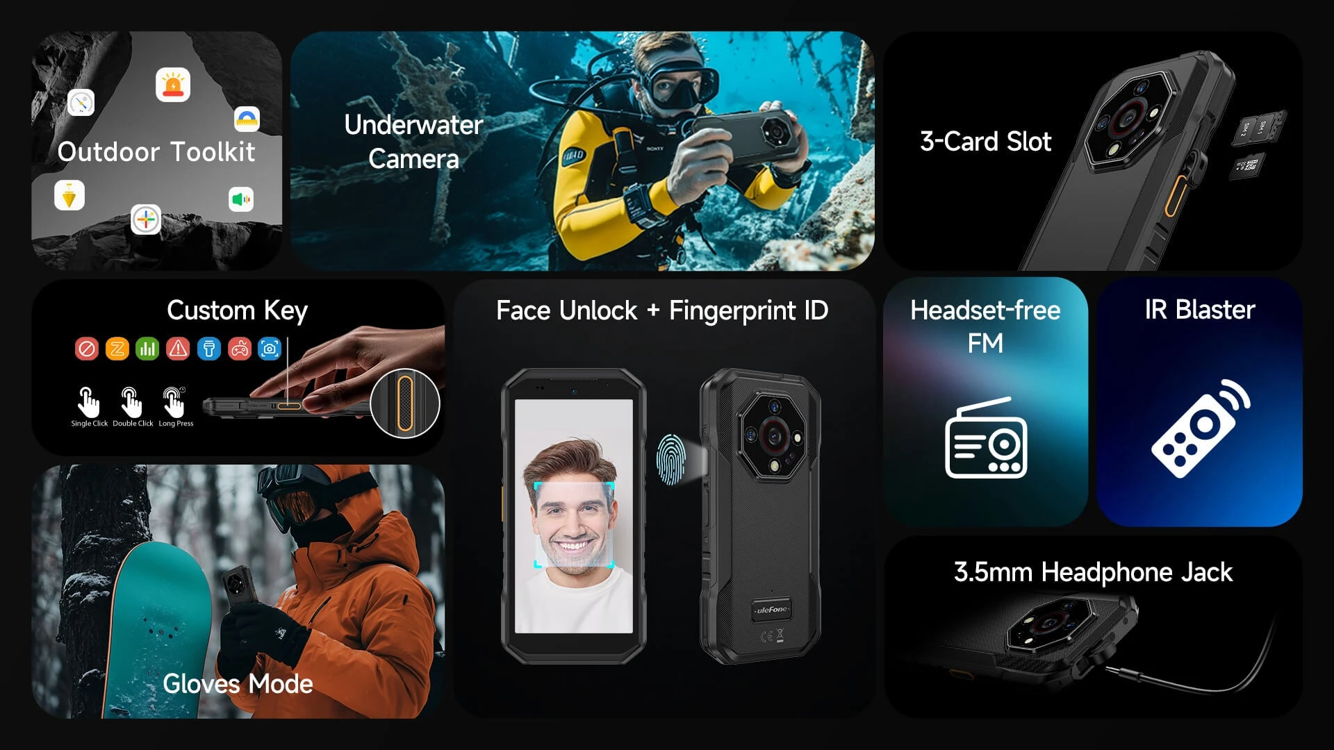 Išmanusis telefonas Ulefone Armor X32 6/128GB juodas aprašymas - Prekės nuotrauka
