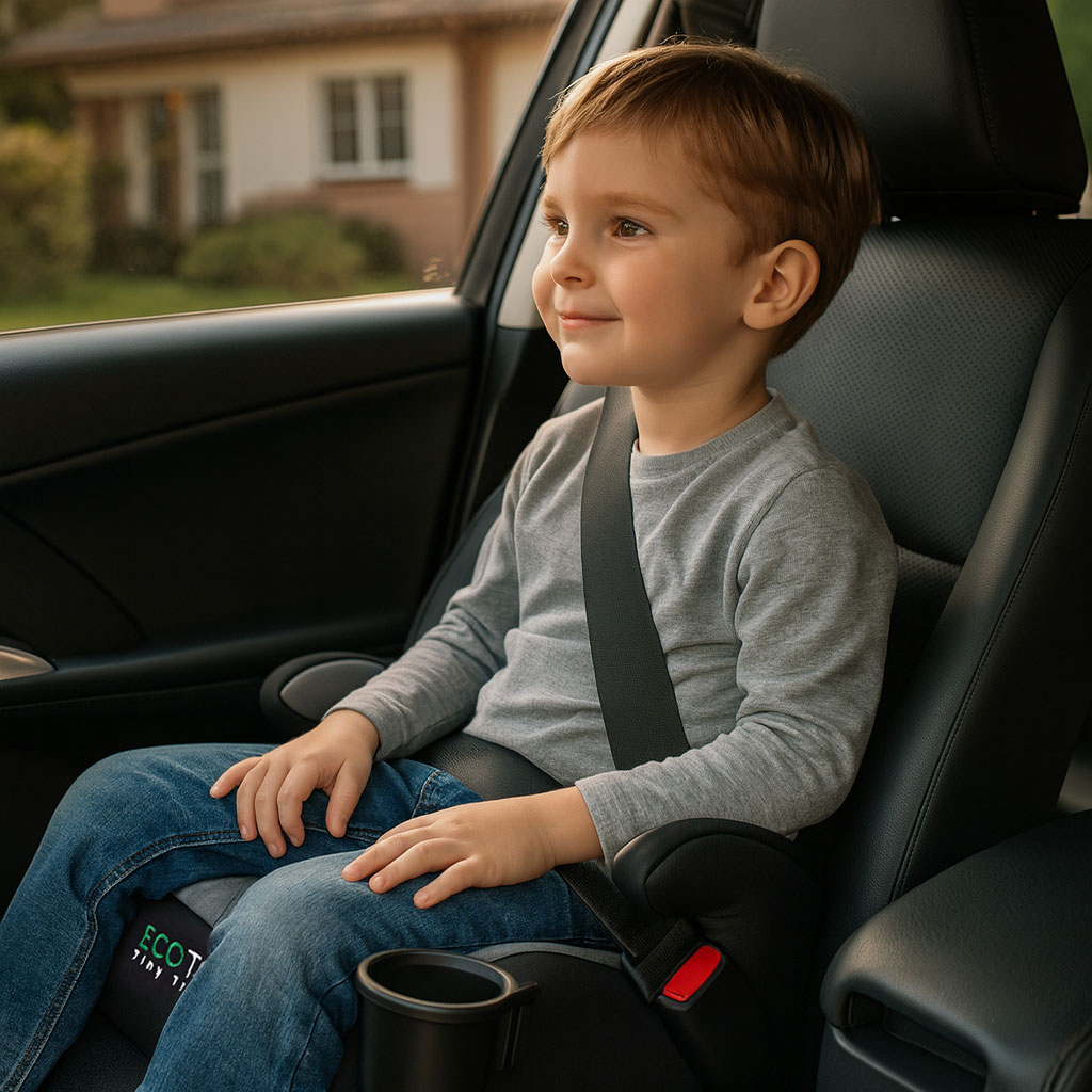 ISOFIX Car Booster Seat for Children i-SIZE Height 125-150 cm Cup Holder ECOTOYS aprašymas - Prekės nuotrauka
