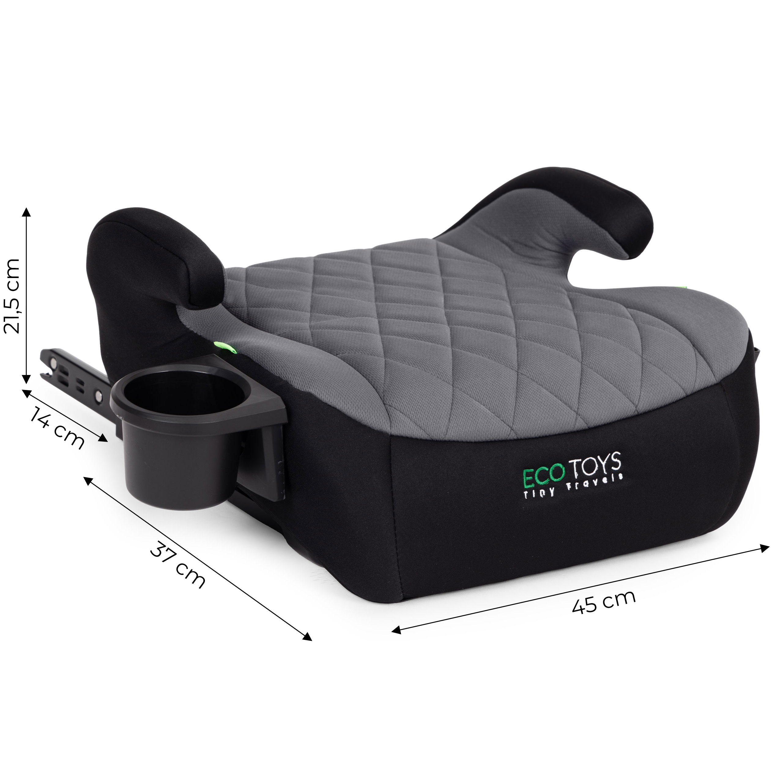 ISOFIX Car Booster Seat for Children i-SIZE Height 125-150 cm Cup Holder ECOTOYS aprašymas - Prekės nuotrauka