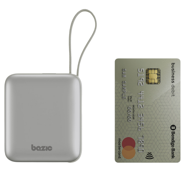 Energea Išorinė baterija 3in1 Bazic Fusion Mini 10000mAh su USB-C/Lightning laidu, pilkos spalvos aprašymas - Prekės nuotrauka