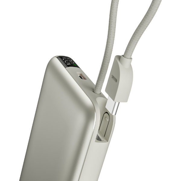 Energea Išorinė baterija Bazic Fusion Mag 10000mAh MagSafe su USB-C laidu, pilkos spalvos aprašymas - Prekės nuotrauka
