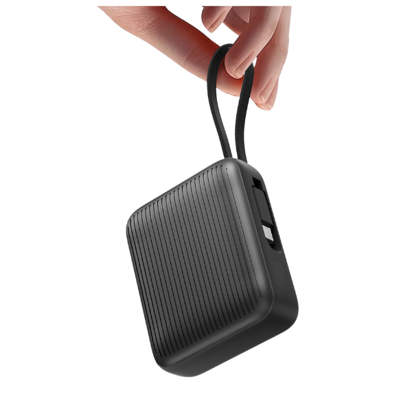 Išorinė baterija Energea Integra Mini 35 10000mAh su USB-C PD35W laidu, pilkos spalvos aprašymas - Prekės nuotrauka