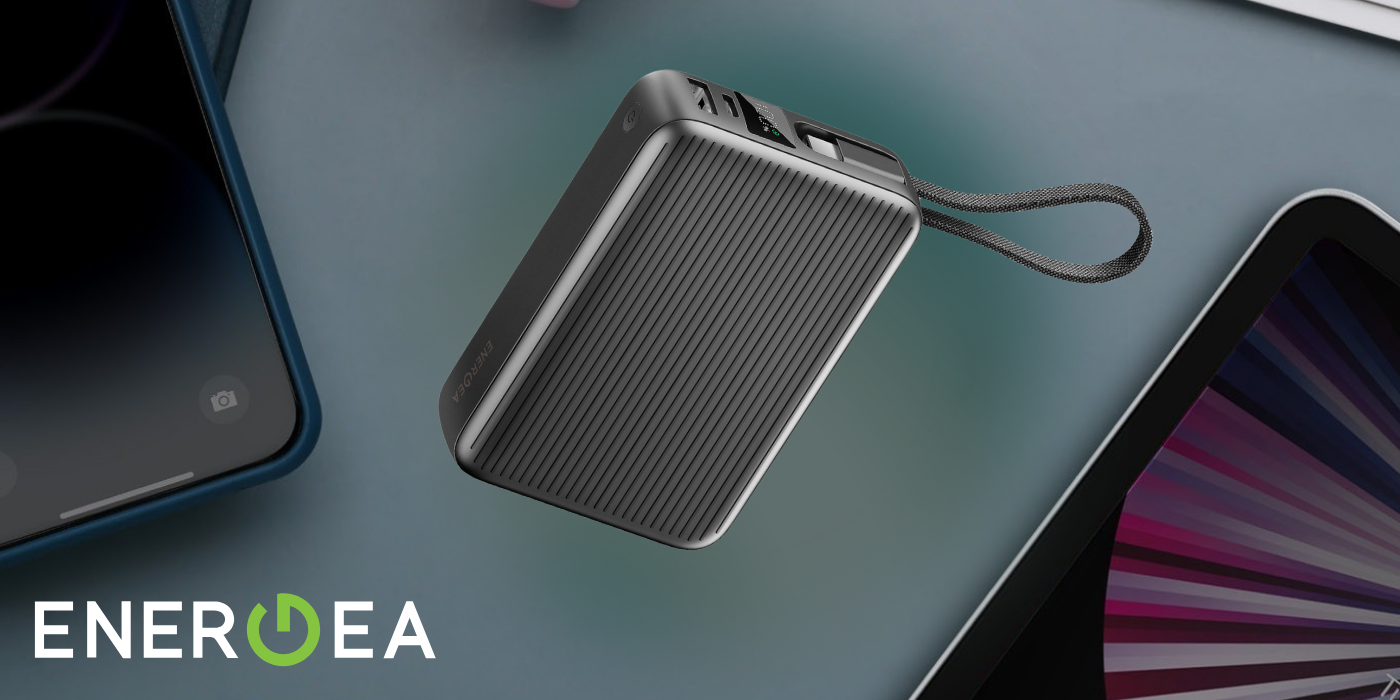 Išorinė baterija Energea Integra Ultra 45 20000mAh su USB-C PD45W laidu, pilkos spalvos aprašymas - Prekės nuotrauka