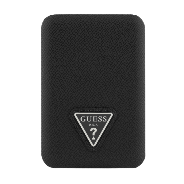 Išorinė baterija Guess Grained Triangle 5000mAh 15W USB-C MagSafe indukcinė juoda aprašymas - Prekės nuotrauka