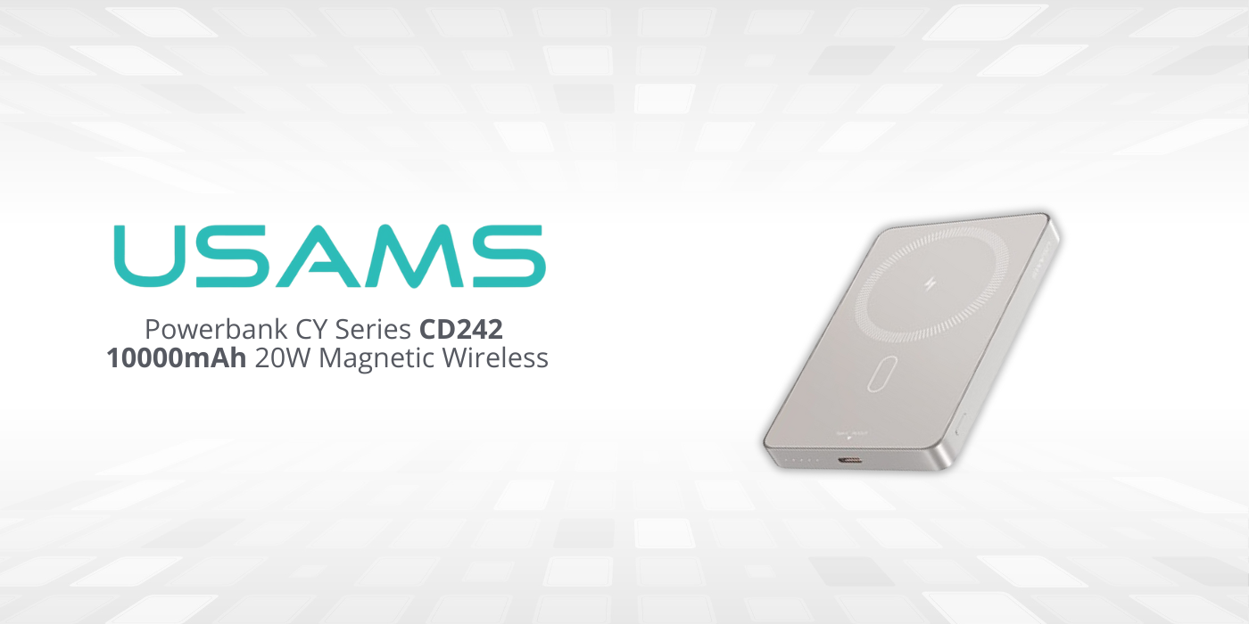 Išorinė baterija USAMS CY Series CD242 10000mAh 20W magnetinė belaidė, titano spalvos aprašymas - Prekės nuotrauka
