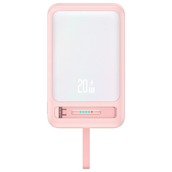 Išorinė baterija USAMS XM Series CD219 10000mAh magnetinė belaidė rožinės spalvos aprašymas - Prekės nuotrauka