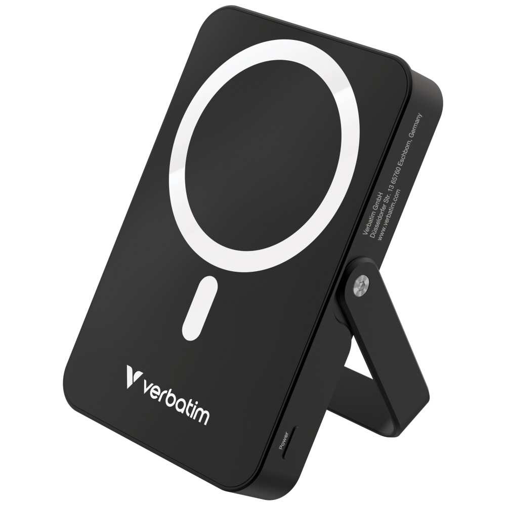 Išorinė baterija Verbatim Charge n Go 10000mAh su stoveliu Magnetic Wireless juodos spalvos 32264 aprašymas - Prekės nuotrauka