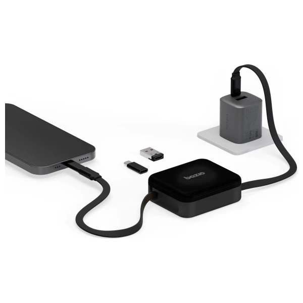 Energea Kabelis Bazic GoCharge Loop 5in1 Lightning, USB-A, Micro USB 1m juodos spalvos aprašymas - Prekės nuotrauka Energea Kabelis Bazic GoCharge Loop 5in1 Lightning, USB-A, Micro USB 1m juodos spalvos aprašymas - Prekės nuotrauka