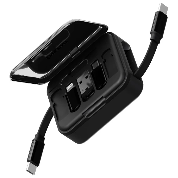 Energea Kabelis Bazic GoCharge Loop 5in1 Lightning, USB-A, Micro USB 1m juodos spalvos aprašymas - Prekės nuotrauka Energea Kabelis Bazic GoCharge Loop 5in1 Lightning, USB-A, Micro USB 1m juodos spalvos aprašymas - Prekės nuotrauka