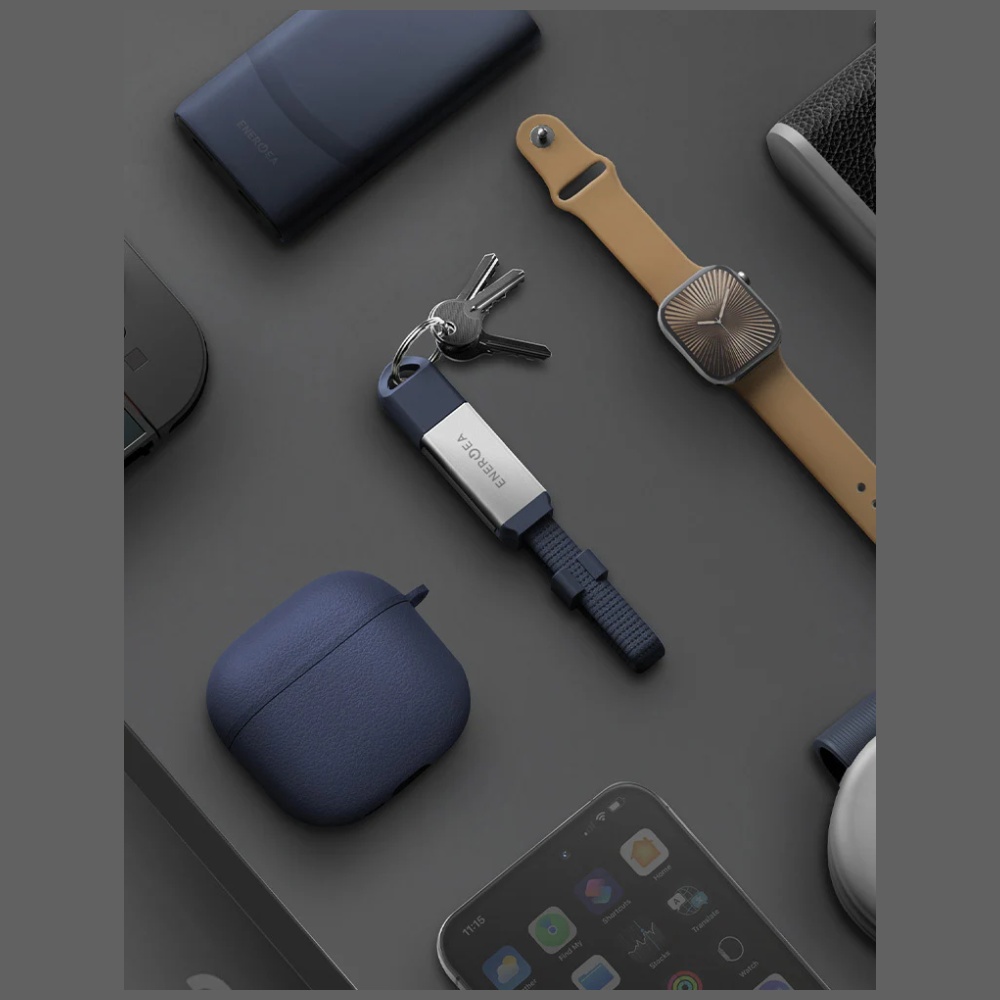 Kabelis Energea Sheath Key 2in1 USB-C į USB-C/USB-A 480Mbps 60W 15cm oranžinės spalvos aprašymas - Prekės nuotrauka
