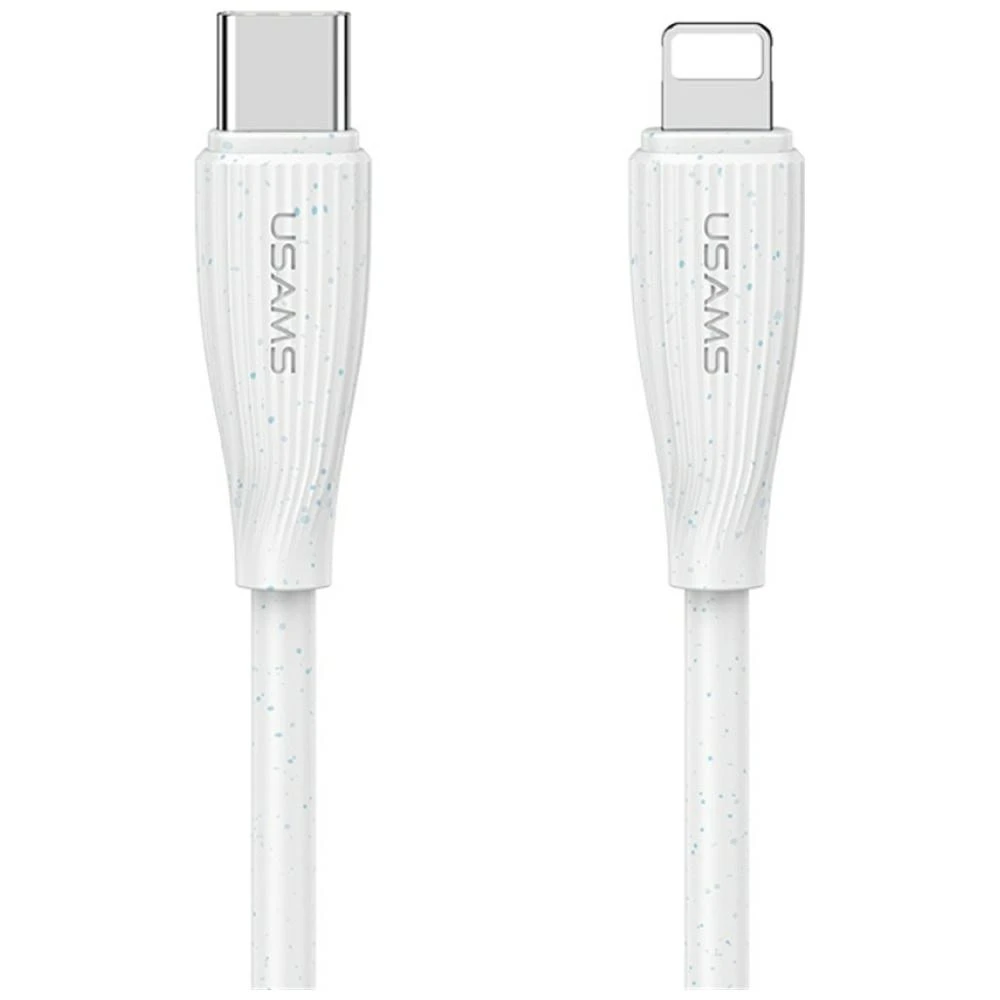 Kabelis USAMS Žalias Series SJ717 30W USB-C į Lightning 1m baltos spalvos aprašymas - Prekės nuotrauka
