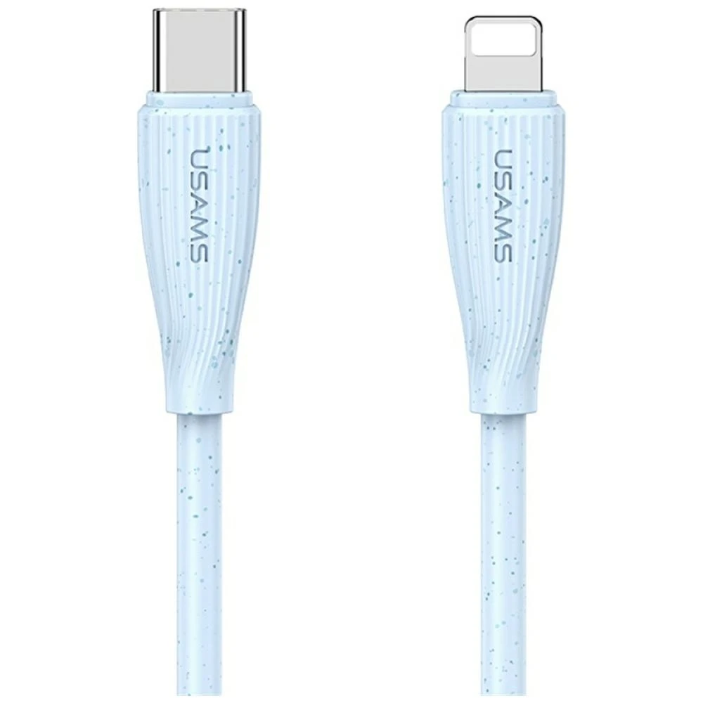 Kabelis USAMS Žalias Series SJ717 30W USB-C į Lightning 1m mėlynos spalvos aprašymas - Prekės nuotrauka Kabelis USAMS Žalias Series SJ717 30W USB-C į Lightning 1m mėlynos spalvos aprašymas - Prekės nuotrauka
