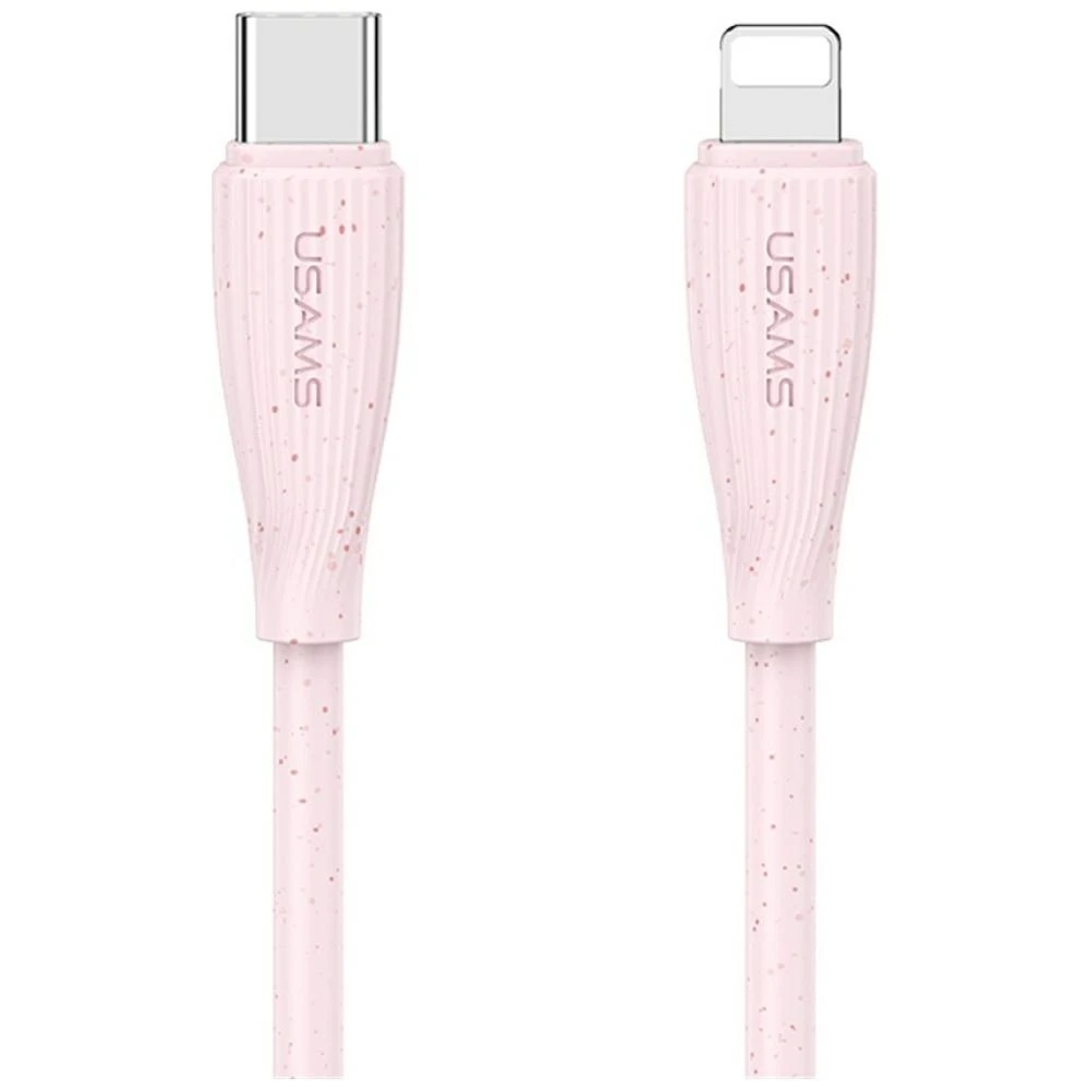 Kabelis USAMS Žalias Series SJ717 30W USB-C į Lightning 1m rožinės spalvos aprašymas - Prekės nuotrauka