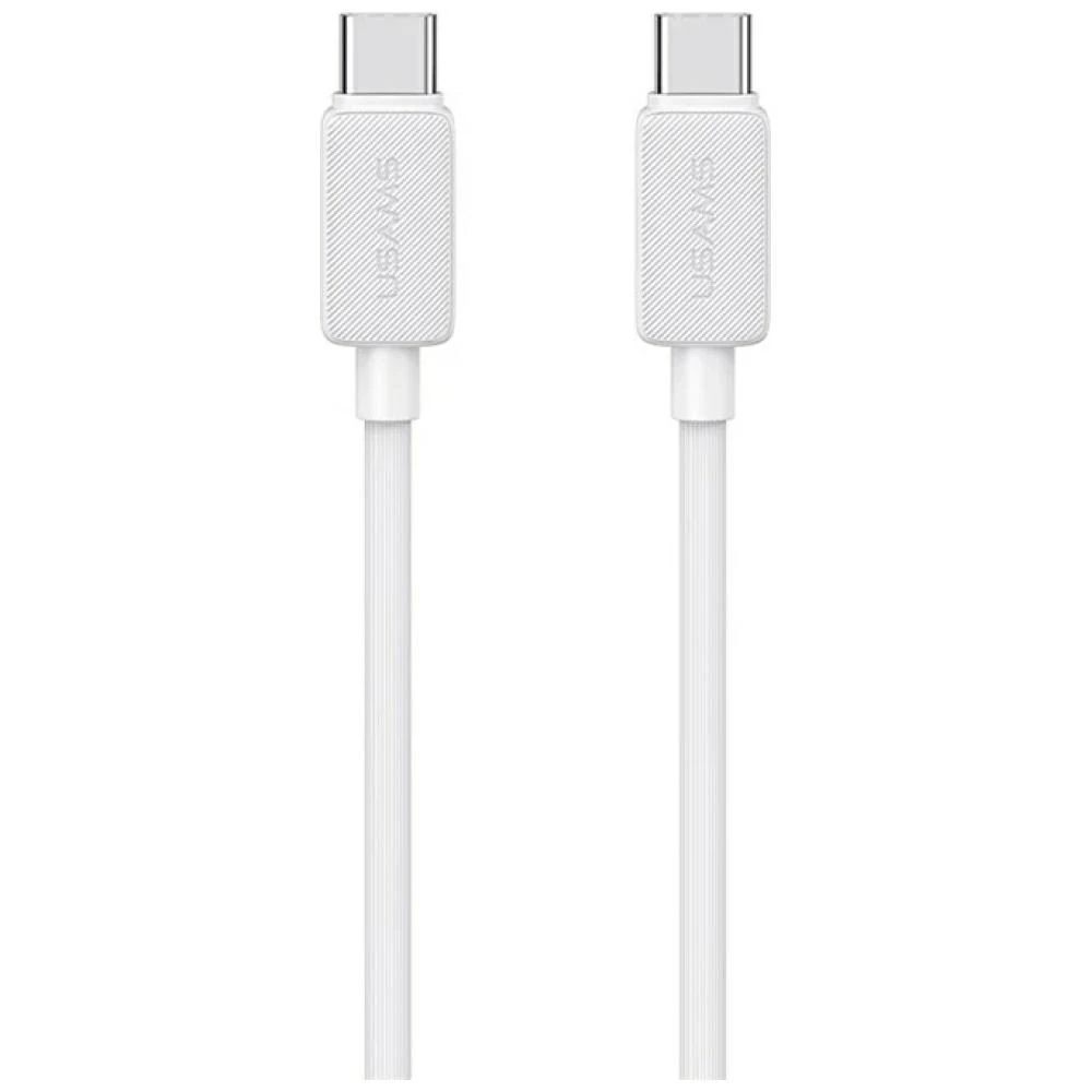 Kabelis USAMS KY Series US-SJ691 60W USB-C į USB-C 1m baltos spalvos aprašymas - Prekės nuotrauka
