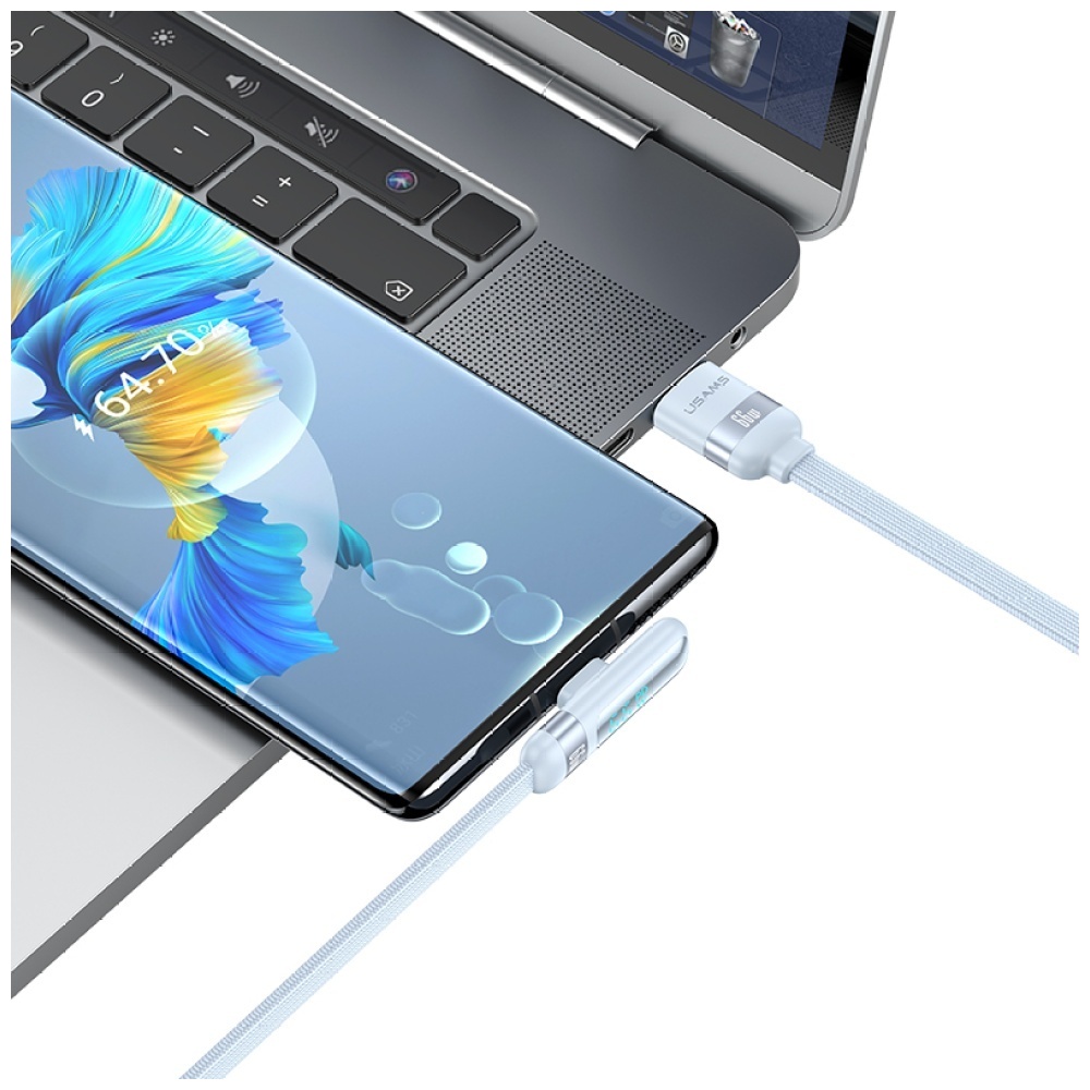 Kabelis USAMS US-SJ651 USB-A/USB-C mėlynas aprašymas - Prekės nuotrauka