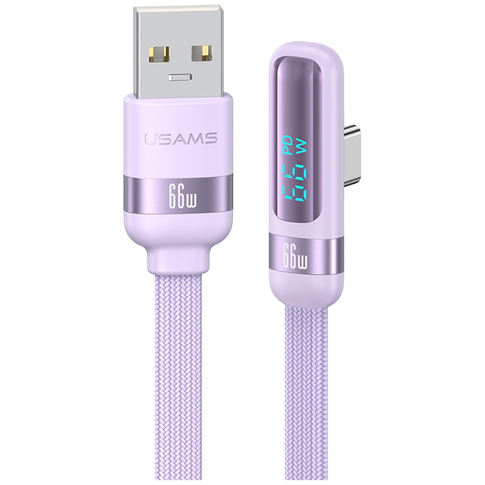 Kabelis USAMS US-SJ651 USB-A/USB-C violetinės spalvos aprašymas - Prekės nuotrauka