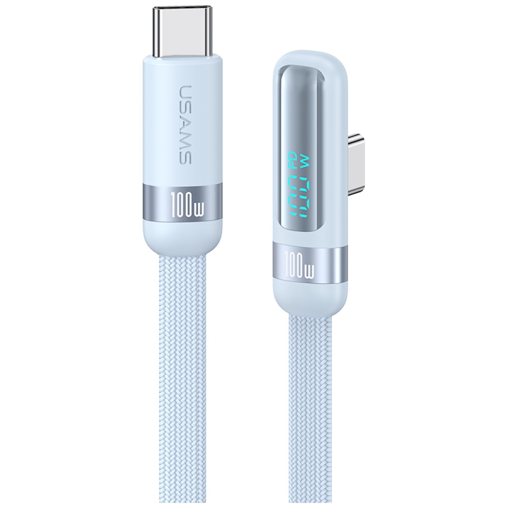 Kabelis USAMS US-SJ653 PD 100W USB-C/USB-C mėlynas aprašymas - Prekės nuotrauka