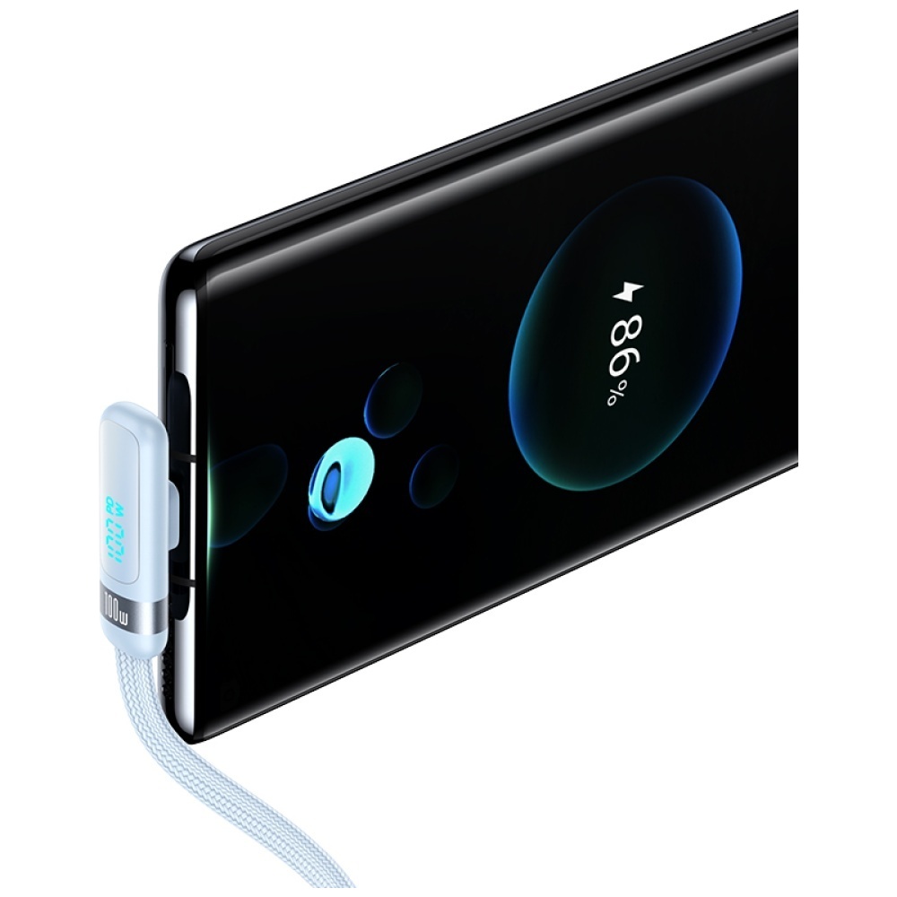 Kabelis USAMS US-SJ653 PD 100W USB-C/USB-C mėlynas aprašymas - Prekės nuotrauka