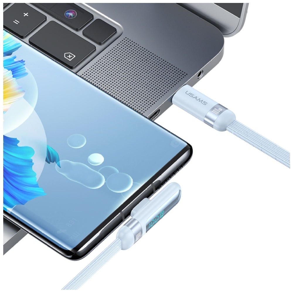 Kabelis USAMS US-SJ653 PD 100W USB-C/USB-C violetinės spalvos aprašymas - Prekės nuotrauka