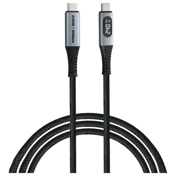 Kabelis Verbatim Sync & Charge USB-C į USB-C 40Gb/s 240W ekranui 120cm juodos spalvos 31849 aprašymas - Prekės nuotrauka