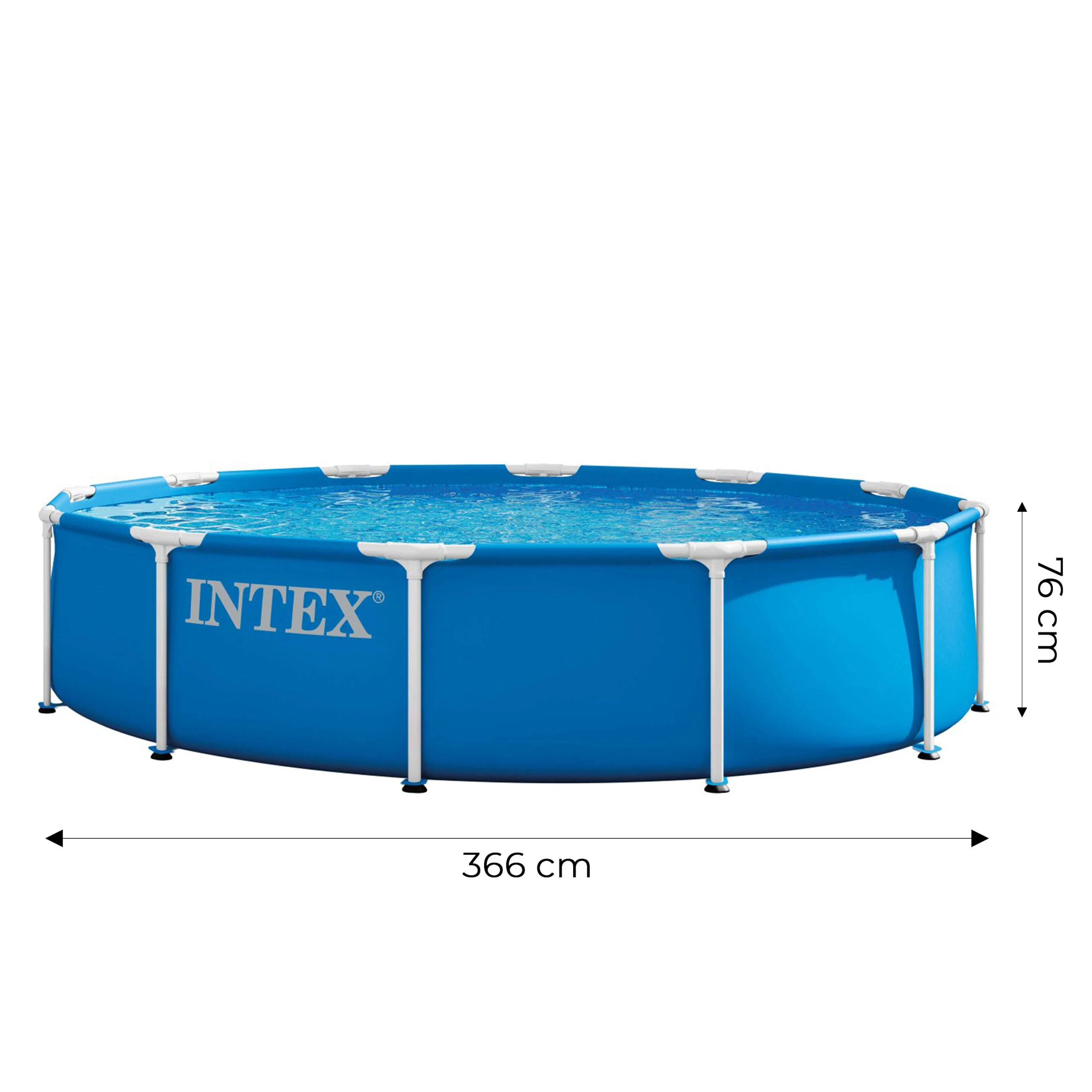 Karkasinis sodo baseinas apvalus 366×76 cm su siurbliu, INTEX 28212ND aprašymas - Prekės nuotrauka
