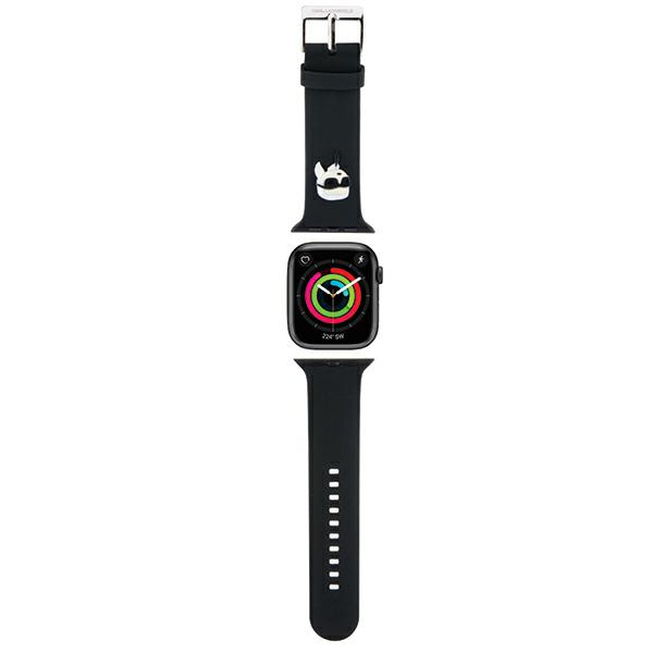 Karl Lagerfeld apyrankė KLAWMSLKNK AppleWatch 38/40/41mm juodos spalvos apyrankė 3D Rubber Karl Head aprašymas - Prekės nuotrauka