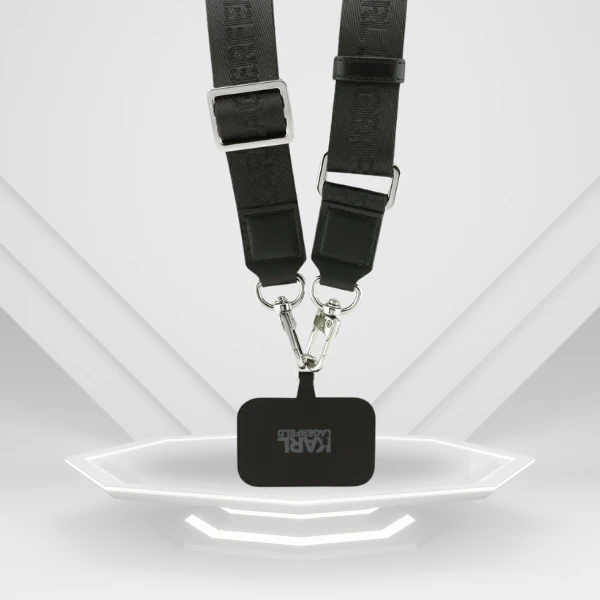 Karl Lagerfeld Big Strap Choupette Metal Logo MagSafe dėklas skirtas Apple iPhone 17 Pro Max juodos spalvos aprašymas - Prekės nuotrauka