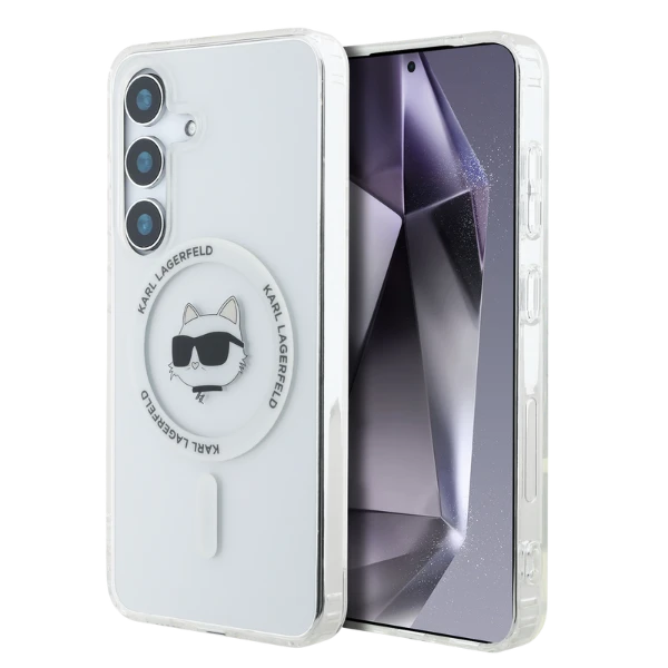 Dėklas Karl Lagerfeld Karlo Lagerfeldo mygtuko Choupette galvutės spausdintas logotipas MagSafe Samsung Galaxy S25 Plus baltas aprašymas - Prekės nuotrauka Dėklas Karl Lagerfeld Karlo Lagerfeldo mygtuko Choupette galvutės spausdintas logotipas MagSafe Samsung Galaxy S25 Plus baltas aprašymas - Prekės nuotrauka