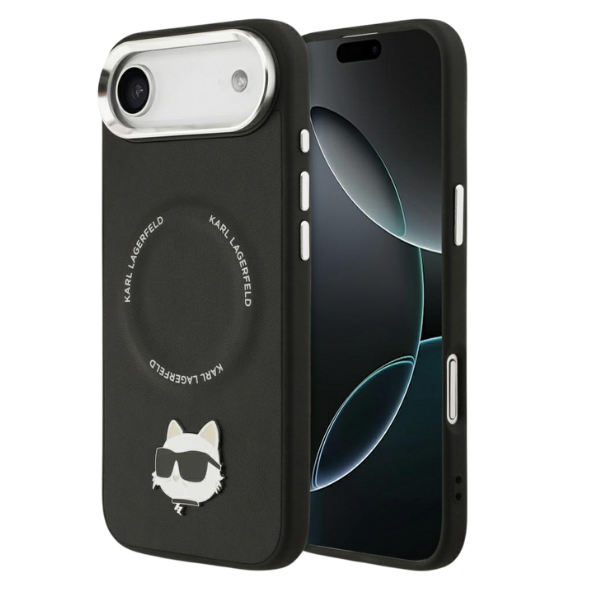 Karl Lagerfeld Choupette Pin MagSafe dėklas Apple iPhone Air juodos spalvos aprašymas - Prekės nuotrauka