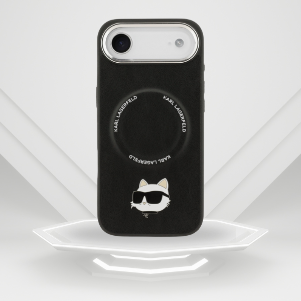 Karl Lagerfeld Choupette Pin MagSafe dėklas Apple iPhone Air juodos spalvos aprašymas - Prekės nuotrauka