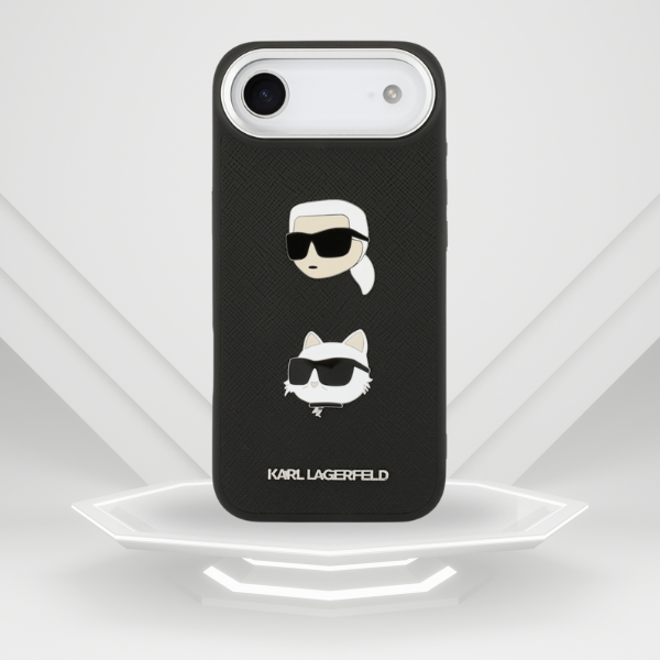 Karl Lagerfeld FW Grained Karl & Choupette Heads Pins & Logo Dėklas Apple iPhone Air juodos spalvos aprašymas - Prekės nuotrauka Karl Lagerfeld FW Grained Karl & Choupette Heads Pins & Logo Dėklas Apple iPhone Air juodos spalvos aprašymas - Prekės nuotrauka