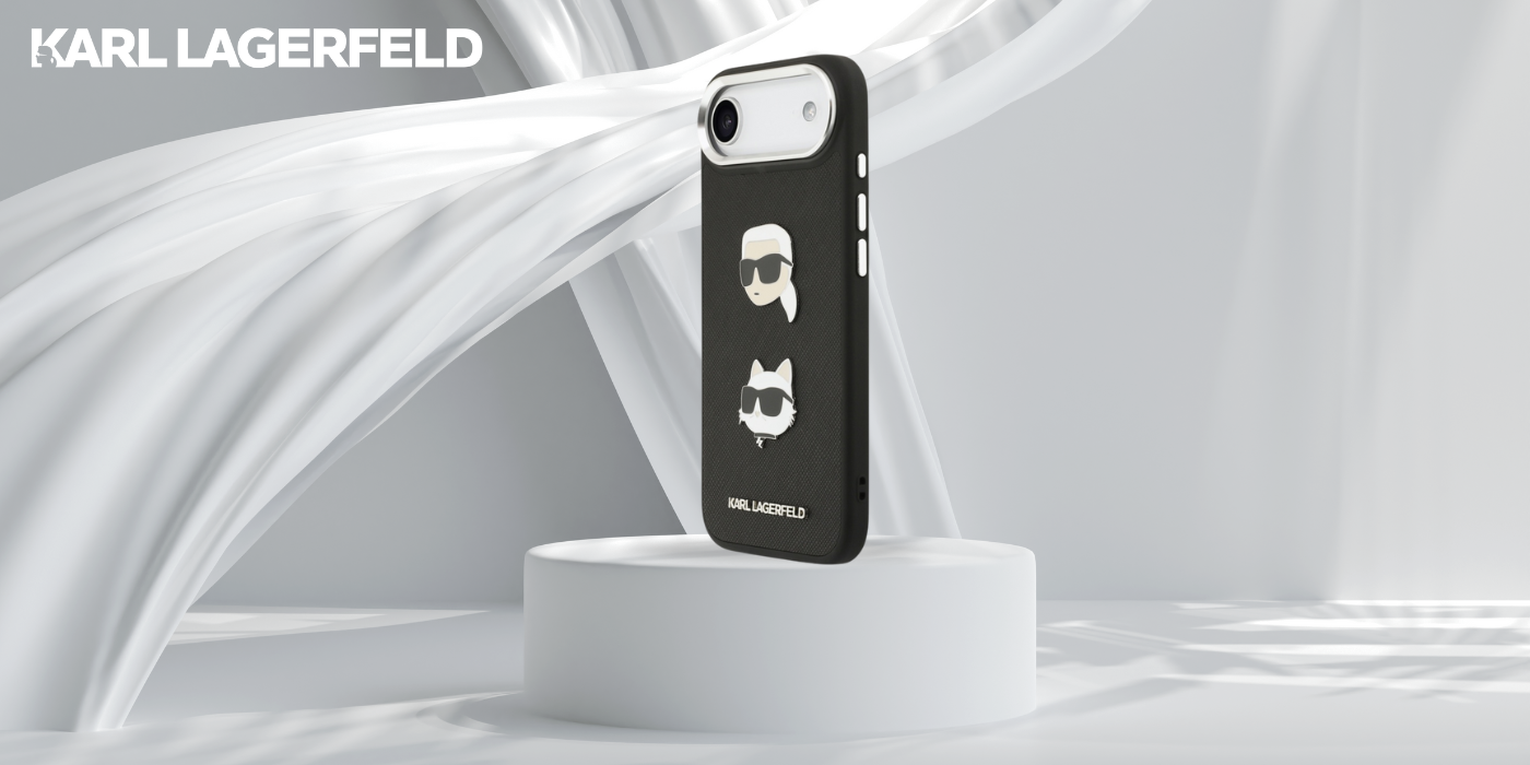 Karl Lagerfeld FW Grained Karl & Choupette Heads Pins & Logo Dėklas Apple iPhone Air juodos spalvos aprašymas - Prekės nuotrauka Karl Lagerfeld FW Grained Karl & Choupette Heads Pins & Logo Dėklas Apple iPhone Air juodos spalvos aprašymas - Prekės nuotrauka