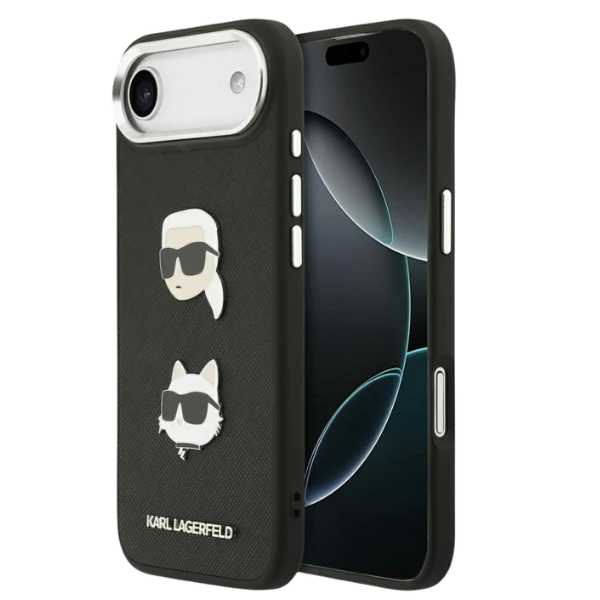 Karl Lagerfeld FW Grained Karl & Choupette Heads Pins & Logo dėklas skirtas Apple iPhone Air Juodas aprašymas - Prekės nuotrauka Karl Lagerfeld FW Grained Karl & Choupette Heads Pins & Logo dėklas skirtas Apple iPhone Air Juodas aprašymas - Prekės nuotrauka
